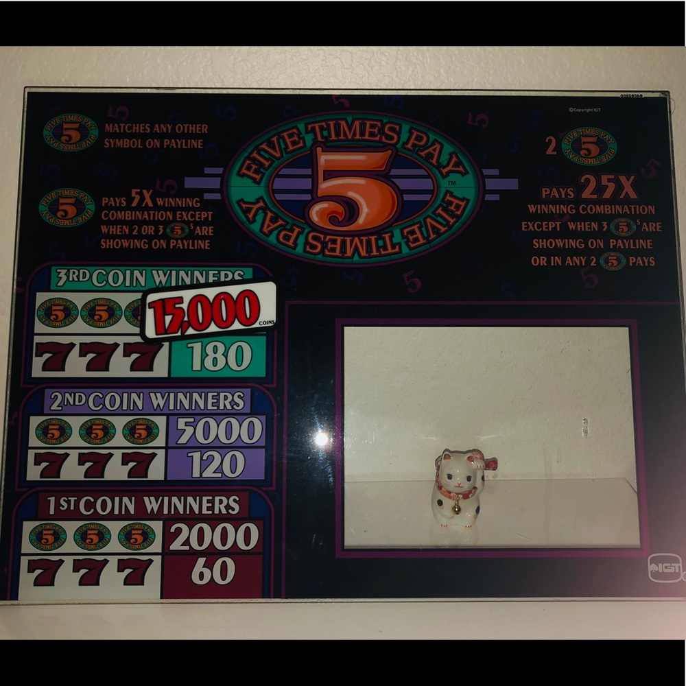 Wall Art Glass Slot Machine w/Peek-A-Boo Frame